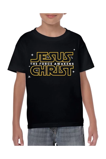Gyermek unisex fekete póló, "The Force Awakens" mintával