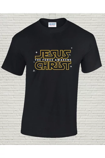 Unisex fekete póló, "The Force Awakens" mintával