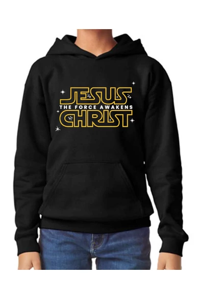 Gyermek unisex pulóver, "Jesus Christ - The Force Awekens" mintával
