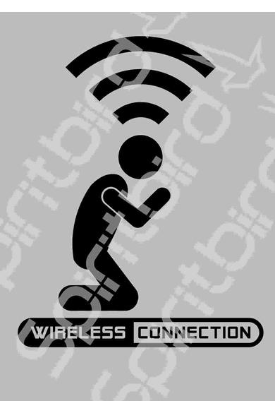Férfi szürke kapucnis pulóver, "Wifi" mintával