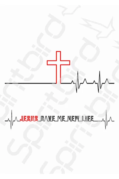 Női rövid ujjú fehér póló, "Jesus Gave Me New Life" mintával